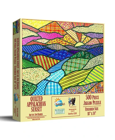 SunsOut Quilted Appalachian Sunset 500 piece Jigsaw Puzzle for Adults