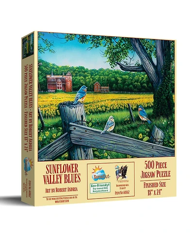SunsOut Sunflower Valley Blues 500 piece Jigsaw Puzzle for Adults