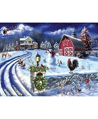 SunsOut Holiday Farm Road 500 piece Jigsaw Puzzle for Adults Christmas