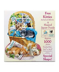 SunsOut Free Kitties 1000 piece Jigsaw Puzzle for Adults Special Shape