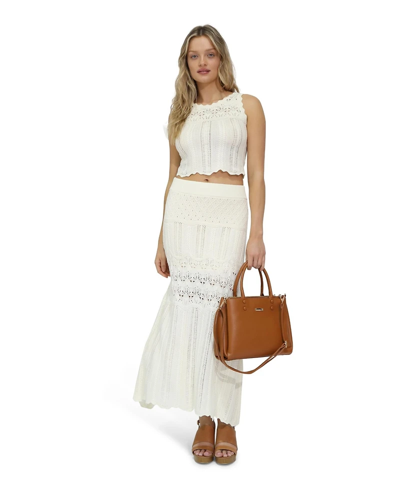 Belle & Bloom Women's Harvest Haze Crochet Maxi Skirt