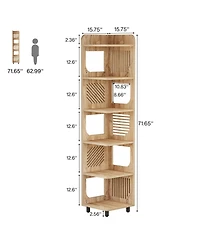 Tribesigns 6-Tier Corner Shelf Stand, 71-Inch Rustic Tall Bookshelf, Narrow Bookcase, Plant Stand Display Organizer