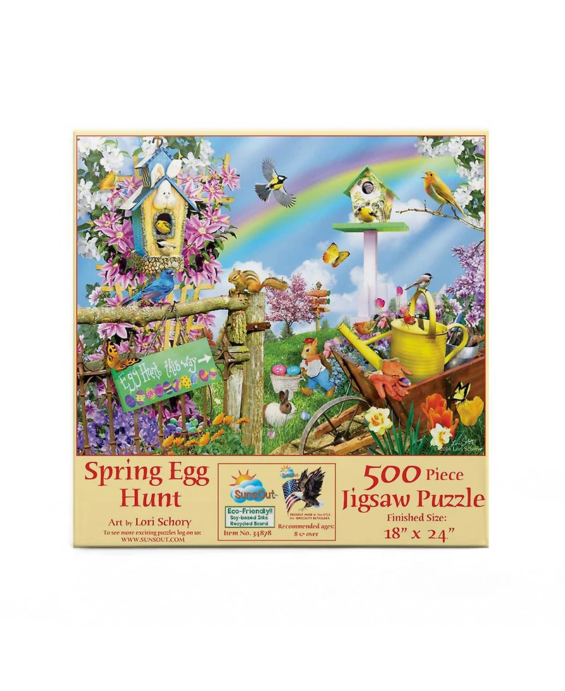 SunsOut Spring Egg Hunt 500 piece Jigsaw Puzzle for Adults Easter