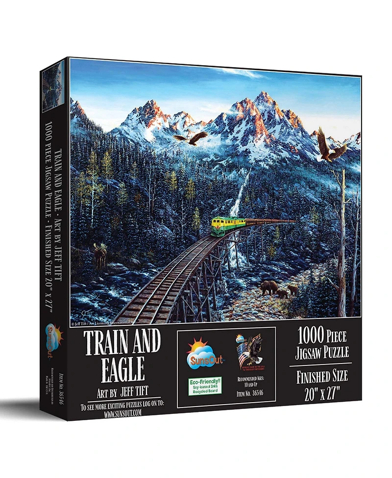 SunsOut Train and Eagle 1000 piece Jigsaw Puzzle for Adults