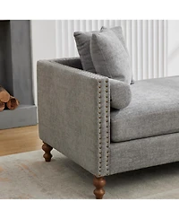 Streamdale Furniture Upholstered Chaise Lounge Sleeper Sofa Daybed with Pillows