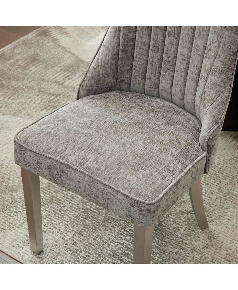 Streamdale Furniture Chenille Dining Chairs Set of 2 (Gray)
