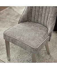 Streamdale Furniture Chenille Dining Chairs Set of 2 (Gray)