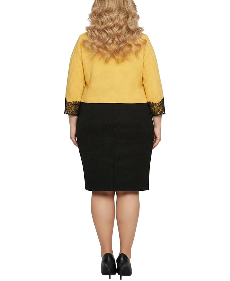 Ny Collection Plus Size Long Sleeve Ponte Cropped Jacket