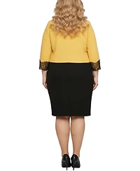Ny Collection Plus Size Long Sleeve Ponte Cropped Jacket