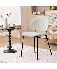 Streamdale Furniture Boucle Dining Chairs - Set of 4 White