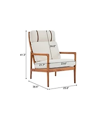 Streamdale Mid Century Modern Beige Accent Chair