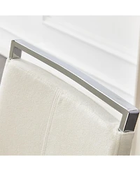 Streamdale Furniture Luxury Dining Chairs, White Fabric & Silver Legs, Set of 2