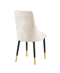 Streamdale Furniture Beige Dining Chairs Set of 2 Living Room Chair Modern Kitchen Armless Side Chair