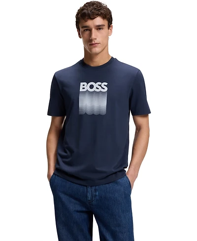 Boss by Hugo Men's Cotton-Jersey Logo Print T-Shirt
