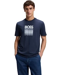 Boss by Hugo Men's Cotton-Jersey Logo Print T-Shirt