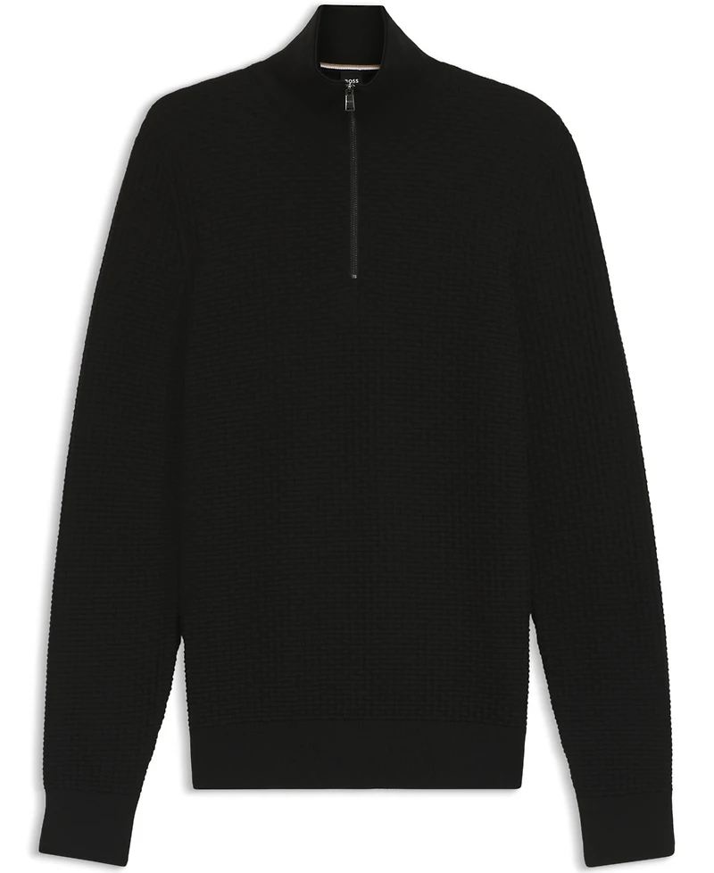Boss by Hugo Boss Men's Quarter Zip Cotton Sweater