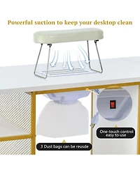 Streamdale Furniture Marbling Texture Nail Table with Downdraft Vent