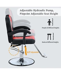 Streamdale Furniture Reclining Barber Chair with Hydraulic Pump and 360