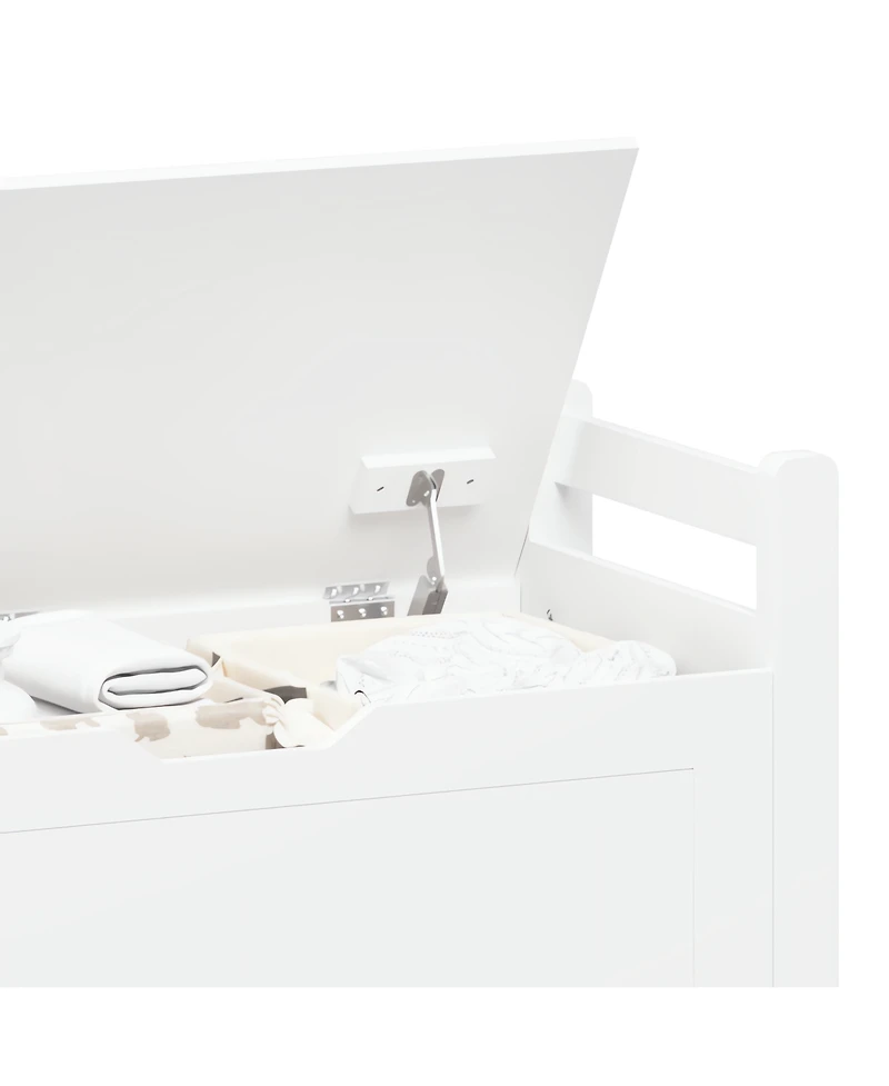 Streamdale Furniture Kids Toy Organizer Chest White Wood Storage Trunk