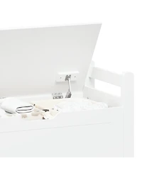 Streamdale Furniture Kids Toy Organizer Chest White Wood Storage Trunk