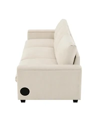 Streamdale Chenille Sectional Sofa with Drop Down Table & Bluetooth (96" L x 35" W)