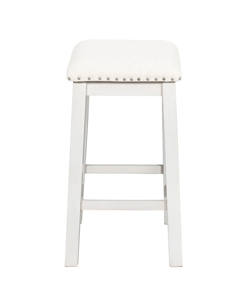 Streamdale 5 Pieces Counter Height Rustic Farmhouse Dining Room Wooden Bar Table Set with 2 stools and 2 Chairs, White