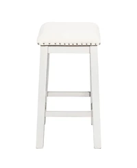 Streamdale 5 Pieces Counter Height Rustic Farmhouse Dining Room Wooden Bar Table Set with 2 stools and 2 Chairs, White