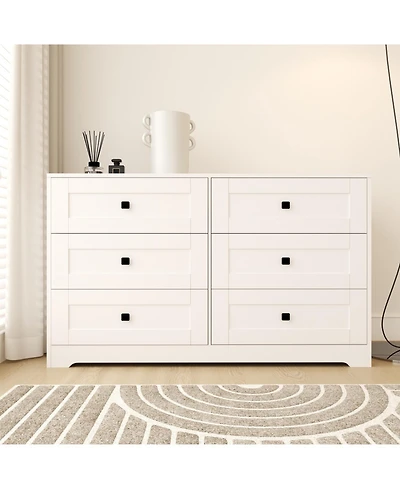 Streamdale Furniture Streamdale Chest Of Drawer with 6 drawers white color farm door