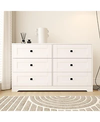 Streamdale Furniture Streamdale Chest Of Drawer with 6 drawers white color farm door