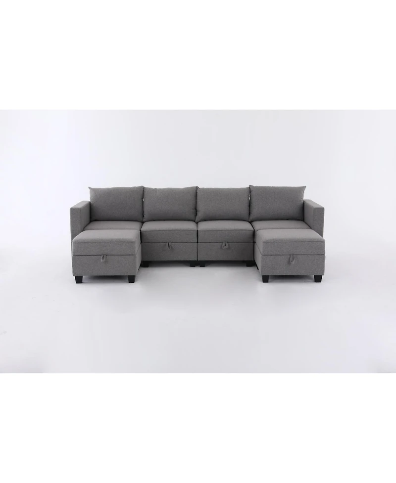 Streamdale Furniture Convertible Modular Sectional Sofa Couch - Dark Grey