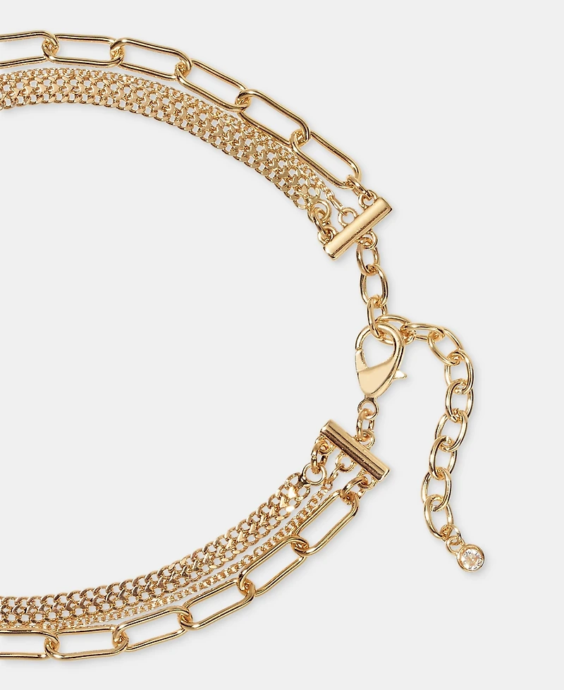 On 34th Gold-Tone Multi Strand Mixed Chain Layered Necklace, 16" + 3" extender, Macy's Exclusive