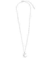 Macy's Cubic Zirconia & Simulated Opal Moon Pendant Necklace