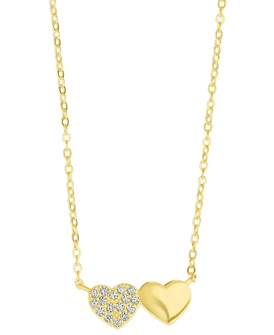 Macy's Cubic Zirconia Two Hearts Pendant Necklace