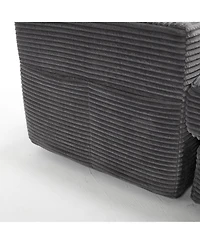 Streamdale Furniture Corduroy Chaise Lounge Sofa, Detachable Cushions, 3 Colours