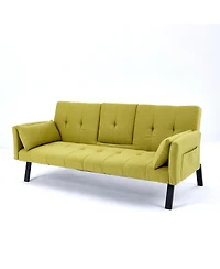 Streamdale Furniture Streamdale 70" Cotton Linen Sofa Bed- Foldable, Cup Holder