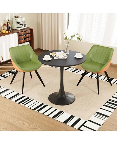 Streamdale Furniture 31.5" Black Round Dining Table & 2 Chairs