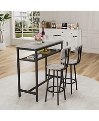 Streamdale Furniture Streamdale Bar Table & 2 Stools Set, Space Saving Pub Dining