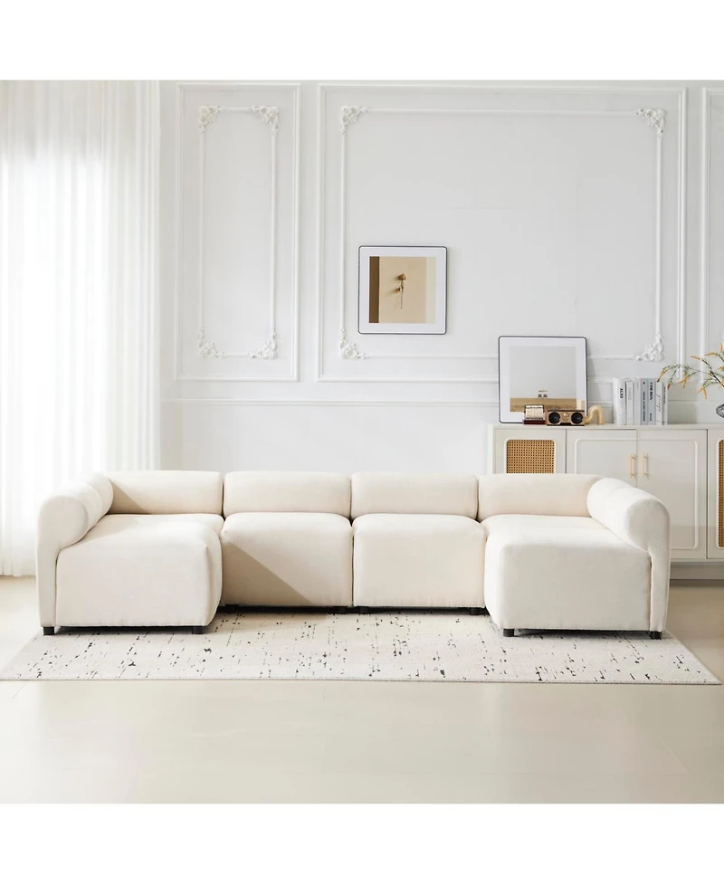 Streamdale Furniture Evelyn 114" 6-Piece U-Shaped Modular Sectional Sofa