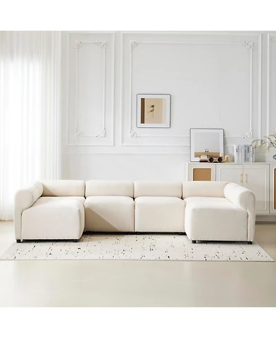 Streamdale Furniture Evelyn 114" 6-Piece U-Shaped Modular Sectional Sofa