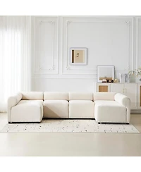 Streamdale Furniture Evelyn 114" 6-Piece U-Shaped Modular Sectional Sofa