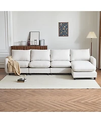 Streamdale Furniture Streamdale 130" Oversize 5-Piece Modular Sectional Sofa with Ottoman