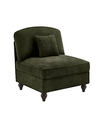 Streamdale Furniture Armless Sofa Chenille W/1 Pillow -Green