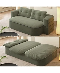 Streamdale Furniture 78.7" Modern Foldable Sofa Bed with Blanket & Pillows