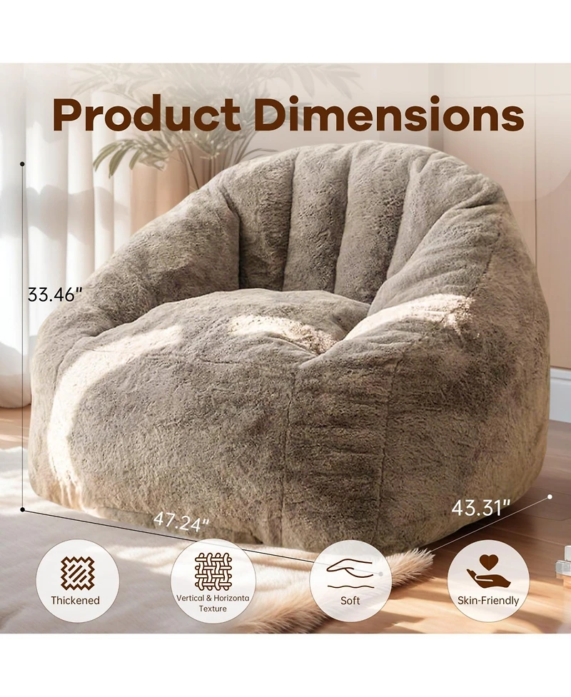 Streamdale Furniture Armrest Bean Bag Chair - High-Density Foam
