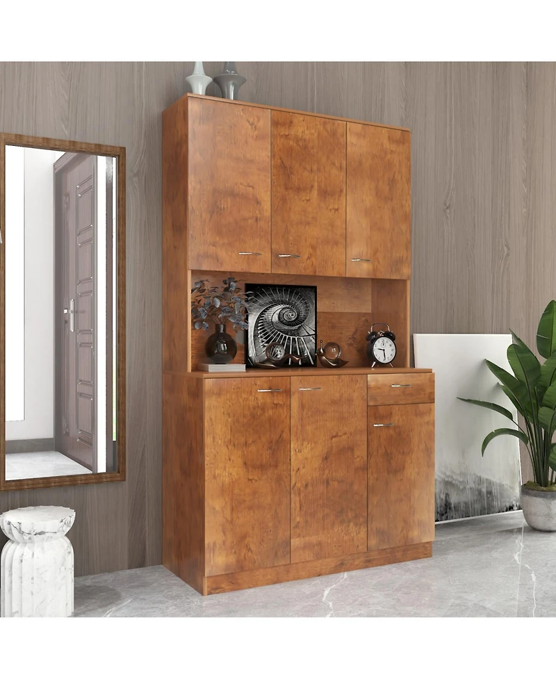 Streamdale Tall Wardrobe & Kitchen Cabinet with 6 Doors, 1 Shelf, 1 Drawer