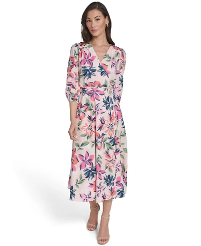 Calvin Klein Women's Faux Wrap Midi Dress