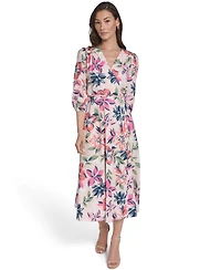 Calvin Klein Women's Faux Wrap Midi Dress