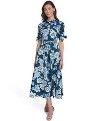 Calvin Klein Women's Tie-Sleeve Collared Dress