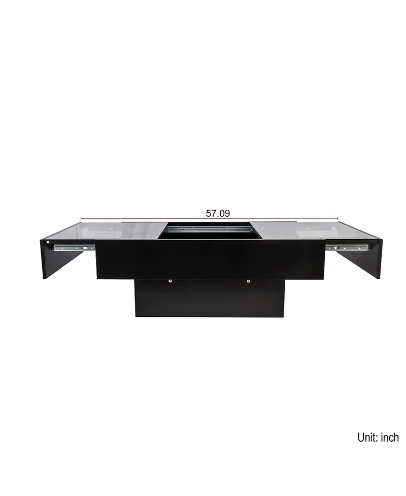 Streamdale Furniture Coffee Table Sliding Top Hidden Storage Extendable