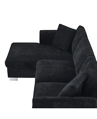 Streamdale Furniture Modern Cloud Sectional Sofa, 4-Seat L-Shaped Couch with Pillows